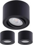 Oktaplex 3 St&uuml;ck Aufbaustrahler Lile Schwarz inkl. LED Modul 4,8W 380lm | 230V,