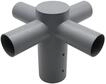 ENOVALITE Stra&szlig;enleuchten Adapter &Oslash;80 auf &Oslash;60 mm 4-fach Grau |...