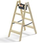Hailo Master H80 Holz-Doppelstufenleiter 2x4 Stufen bis 150 kg | Beidseitig...