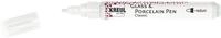KREUL 16460 - Glass & Porcelain Pen Classic medium, wei&szlig;, formstabile Spitze,
