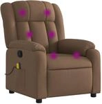 vidaXL Massagesessel Braun Stoff