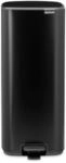 Brabantia Bo Treteimer 30 L (mattschwarz), platzsparender Mini M&uuml;lleimer mit