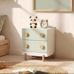 [en.casa] Nachttisch Kinder Vaarentaa 2 Schubladen 47x40x35 cm Mintgr&uuml;n 
