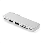 SATECHI 6-in-2 USB-C Snap Hub f&uuml;r MacBook Neo, 45W PD, HDMI, Silber | Passend...