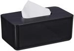 Relaxdays T&uuml;cherbox mit Deckel, f&uuml;r Bad, Taschentuchbox, modernes Design, HxBxT: 10