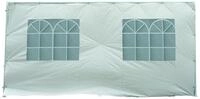Seitenplane f&uuml;r Zelt 3x4 Meter, PE Weiss mit Fenstern