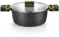 BRA Daily Pro | Hoher Schmortopf 24 cm, Aluminiumguss | Geschmiedetes Aluminium,
