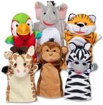 Melissa & Doug - Handpupppen-Set Safari Freunde, 6 Handfiguren, F&uuml;r fantasievolles