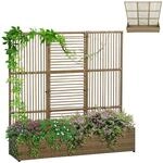 Outsunny Hochbeet mit Rankgitter Rattan-Optik 103 x 29 x 103 cm Sand |...