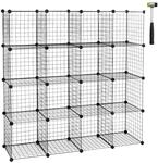 WOLTU Regalsystem, Steckregal Regalw&uuml;rfel individuell aufstellbar 16 F&auml;cher,