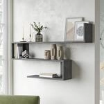 [en.casa] Wandregal Kitee mit 3 Regalb&ouml;den H&auml;ngeregal 120 x 15 x 72 cm...
