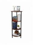 Relaxdays Eckregal, HBT: 125 x 44,5 x 31,5 cm, 4 Ablagen, braun/schwarz | Standregal