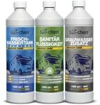 bio-chem Camping Hygiene Zus&auml;tze Set 3-teilig | Mit Sanit&auml;rfl&uuml;ssigkeit 1L,