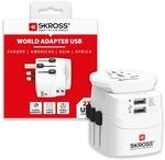 SKROSS L&auml;nderstecker Pro Light USB World (2xA) White