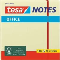 tesa Office Notes Haftnotizen - 100 Blatt - 7,5 cm x 7,5 cm - Gelb | Selbstklebende