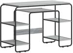 vidaXL Schreibtisch mit Stauraum Sonoma-Grau 113,5 x 52 x 75,5 cm