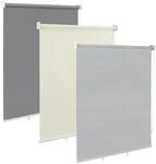 WOLTU Au&szlig;enrollo f&uuml;r Balkon, Wetterfeste Outdoorrollo Grau 140x240 cm 