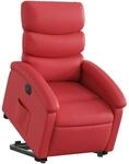 vidaXL Relaxsessel mit Aufstehhilfe Elektrisch Rot Kunstleder