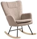 Beliani Schaukelstuhl Boucl&eacute; Teddy Stoff Taupe modern Babyzimmer Schaukelsessel