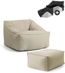 mokebo Gartensessel mit Hocker & Schutzh&uuml;lle 'Der Sunnyboy' Made in Germany,...