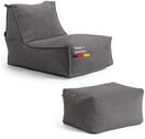 mokebo Sitzsack mit Hocker 'Doze' Sessel Anthrazit Bean Bag Made in Germany
