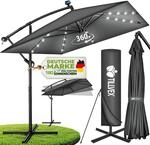 tillvex&reg; Sonnenschirm Rechteckig &Oslash; 330 cm + Abdeckung, Kurbel & Windschutz 