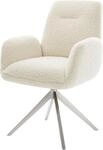 Esszimmerstuhl Zoa-Flex Kreuzgestell breit Edelstahl Teddystoff Beige | 360&deg;...
