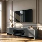 [en.casa] TV Schrank Lukkodso 150x40x40 cm Grau | Lowboard mit 2 T&uuml;ren und 3