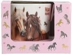 Depesche Miss Melody Pferde-Becher, Wei&szlig;, Keramik, 250ml | mit Geschenkbox,