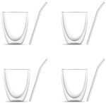 BEM 8-er Gl&auml;ser Set: 4 x 330 ml Doppelwandige Cappuccino Eiscafe Kaffeegl&auml;ser