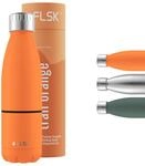 FLSK Trinkflasche mit Becher &ndash; Premium Edelstahl Thermosflasche mit...