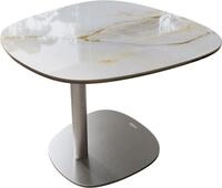 DELIFE Beistelltisch Edge Boot 60x60 cm Keramik Onyx Pearl Eleny | Edelstahl