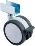 SOTECH M&ouml;belrolle Hamm &Oslash; 63 mm H&ouml;he 74,5 mm, wei&szlig;/grau, 35Kg Tragkraft |...