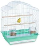 Relaxdays Vogelk&auml;fig, Metallk&auml;fig f&uuml;r kleine Kanarienv&ouml;gel, gr&uuml;n | Sitzenstangen