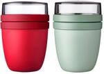 Mepal | Lunchpot Ellipse Mixed | Campus Red + Nordic Sage | M&uuml;slibecher to go 