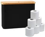 Relaxdays Toilettenpapier Aufbewahrung, 12 Rollen, HBT: 34,5 x 45 x 15 cm, Stoff,