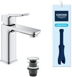 GROHE Dice, energiesparende Waschtischarmatur, Kaltwasser in Mittelstellung
