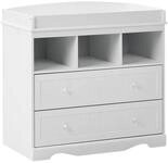 Beliani Baby Wickeltisch Kommode wei&szlig; schmal 50x90x86 cm 2 Schubladen 3 Regale