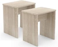 VCM 2er Set Holz Sitzhocker W&uuml;rfel Fu&szlig;ablage Beistelltisch Esal