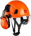 Mustbau Forsthelm EN397 Bauhelm & Schutzhelm mit Visier und Geh&ouml;rsch&uuml;tzern,