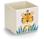 Zeller 14477 Aufbewahrungsbox "Tiger", Vlies, beige, ca. 28 x 28 x 28 cm