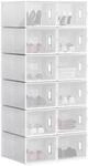 WOLTU Schuhregal mit 12 stapelbaren Schuhboxen Schuhschrank Regalsystem mit
