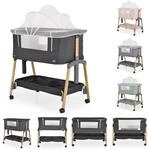 Cangaroo Babybett, Beistellbett Adoro, verstellbar, Matratze, Moskitonetz,...