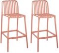 Barstuhl 2er Set Kunststoff hellrot wandelbar 2-in-1-Design Outdoor Ariccia