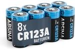 ABSINA CR123A 3V Lithium Batterie f&uuml;r Fotoapparat & vieles mehr | 8er Pack...
