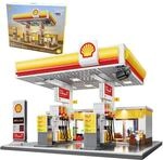 JAMARA 402857 CADA Shell Tankstelle mit Shop Bricks, Technik-Bausatz ab 14 Jahre,