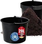 BigDean 5 Baueimer 20l M&ouml;rteleimer Eimer mit Henkel mit Literskala | f&uuml;r...