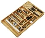 Orga-Box-1 BAMBUS Besteckeinsatz 819 x 473 mm mit 10 F&auml;chern | f&uuml;r Blum...
