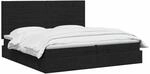 vidaXL Ottoman Bett mit Matratze Schwarz 200 x 200 cm Stoff