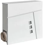 Relaxdays Briefkasten mit Zeitungsfach, HxBxT: 37,5 x 37 x 10,5 cm, wei&szlig; | DIN C4,